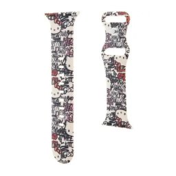 Hello Kitty do Watch 38/40/41mm strap Silicone Tags Graffiti Beżowy