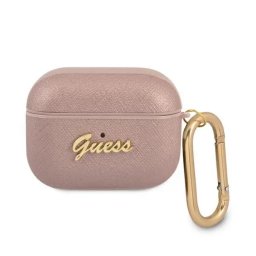 Guess Saffiano Script Metal Collection GUAPSASMP do AirPods Pro Różowy