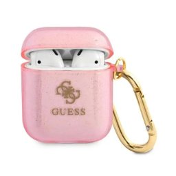 Guess Glitter Collection do AirPods Różowy