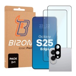 Bizon 2x szkło + szybka na aparat Edge 2 Pack do Samsung Galaxy S25 Edge