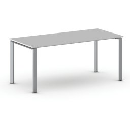 B2B Partner Stół konferencyjny do biura PRIMO INFINITY, 180x90 cm, szaro-srebrna podstawa, szary