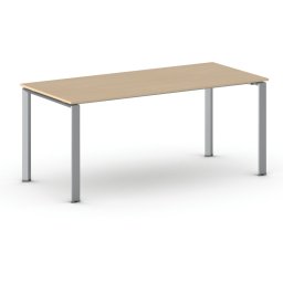 B2B Partner Stół konferencyjny do biura PRIMO INFINITY, 180x90 cm, szaro-srebrna podstawa, buk