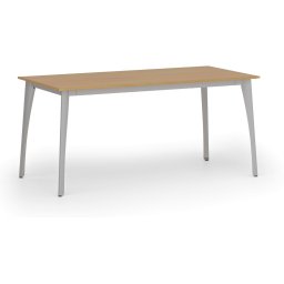 B2B Partner Stół konferencyjny do biura PRIMO OMEGA, 160x80 cm, szara podstawa, buk