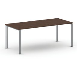 B2B Partner Stół konferencyjny do biura PRIMO INFINITY, 200x90 cm, szaro-srebrna podstawa, orzech