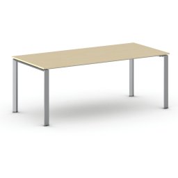 B2B Partner Stół konferencyjny do biura PRIMO INFINITY, 200x90 cm, szaro-srebrna podstawa, brzoza