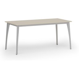 B2B Partner Stół konferencyjny do biura PRIMO OMEGA, 160x80 cm, szara podstawa, brzoza