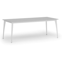 B2B Partner Stół konferencyjny do biura PRIMO OMEGA, 200x90 cm, biała podstawa, szary