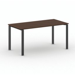 B2B Partner Stół konferencyjny do biura PRIMO INFINITY, 160x80 cm, czarna podstawa, orzech