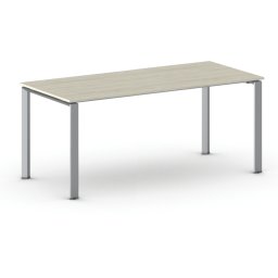 B2B Partner Stół konferencyjny do biura PRIMO INFINITY, 200x90 cm, szaro-srebrna podstawa, dąb naturalny