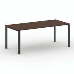 B2B Partner Stół konferencyjny do biura PRIMO INFINITY, 200x90 cm, czarna podstawa, orzech