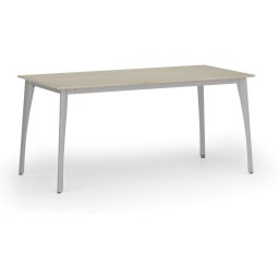 B2B Partner Stół konferencyjny do biura PRIMO OMEGA, 160x80 cm, szara podstawa, dąb naturalny