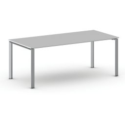 B2B Partner Stół konferencyjny do biura PRIMO INFINITY, 200x90 cm, szaro-srebrna podstawa, szary