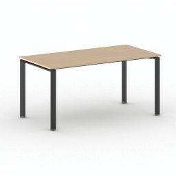 B2B Partner Stół konferencyjny do biura PRIMO INFINITY, 160x80 cm, czarna podstawa, buk