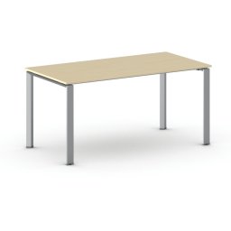 B2B Partner Stół konferencyjny do biura PRIMO INFINITY, 160x80 cm, szaro-srebrna podstawa, brzoza