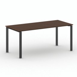 B2B Partner Stół konferencyjny do biura PRIMO INFINITY, 180x90 cm, czarna podstawa, orzech