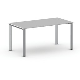 B2B Partner Stół konferencyjny do biura PRIMO INFINITY, 160x80 cm, szaro-srebrna podstawa, szary