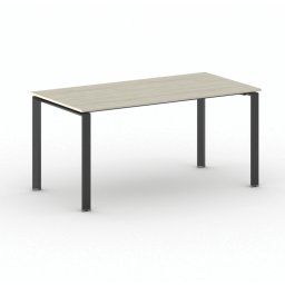 B2B Partner Stół konferencyjny do biura PRIMO INFINITY, 160x80 cm, czarna podstawa, dąb naturalny