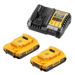 DeWALT - Zestaw z ładowarką 4A i 2 akumulatorami XR 18 V Li-Ion 2,0 Ah DCB1104D2