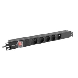 Lanberg RACK PDU 1U 16A 5x230V 2m Czarny