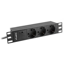Lanberg RACK PDU 1U 10A 3xSCHUKO 2m Czarny