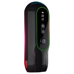 Leopard - masturbator wibrujący z ruchem góra-dół - czarny