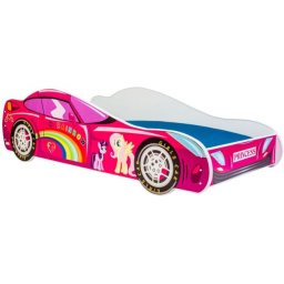 KOBI Łóżko Dziecięce Auto Pink Car 70x140 Cm