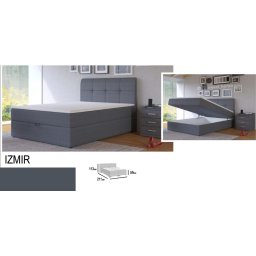IZMIR Łóżko Kontynentalne 120x200 z pojemnikiem na pośclel