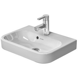 Duravit Happy D.2 - Umywalka 50x36 cm, z przelewem, z otworem na baterię, biała 0710500000