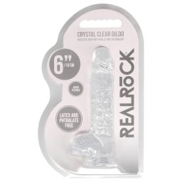 RealRock - realistyczny dildo - przezroczysty - 15 cm