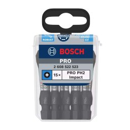 Bosch Akcesoria - Zestaw bitów PH2, długość 55 mm, 15 szt. 2608522523