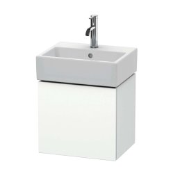 Duravit L-Cube - Szafka pod umywalkę 40x43x34 cm, 1 drzwi, zawiasy lewe, biały mat LC6245L1818