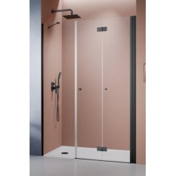 Radaway Nes Black DWSB drzwi wnękowe 90cm W1 prawe czarny mat szkło przejrzyste 10044650-54-01R/10045250-01-01