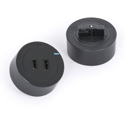 B2B Partner Gniazdo 2× USB-A do listew zasilających, czarne