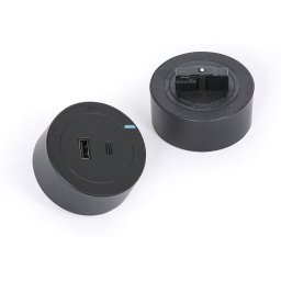 B2B Partner Gniazdo USB-A + USB-C do listew zasilających, czarne