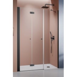 Radaway Nes Black DWSB drzwi wnękowe 130cm W3 lewe czarny mat szkło przejrzyste 10044850-54-01L/10045450-01-01