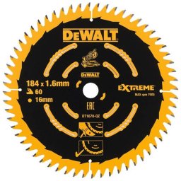 DeWALT Akcesoria - Tarcza pilarska 184x16 mm, 60 zębów DT1670