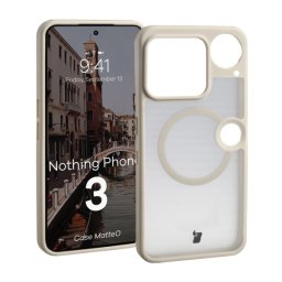 Bizon MatteO z MagSafe do Nothing Phone (3) Półprzezroczyste z beżową ramką