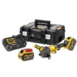 DeWALT Narzędzia - Szlifierka kątowa akumulatorowa 54 V 125 mm, 2x akumulator 6,0 Ah FLEXVOLT, ładowarka DCG418T2