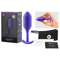 b-vibe - korek analny z dwiema kulkami - 114g - fioletowy