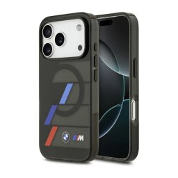 BMW M IML Metal Buttons Tricolor Lines MagSafe do iPhone 17 Pro Czarny