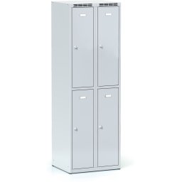 Alfa 3 Metalowa szafka skrytkowa S6, 4 schowki, 1800 x 600 x 500 mm, zamek obrotowy, drzwi szare