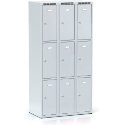 Alfa 3 Szafka skrytkowa S6, 9 schowków, 1800 x 900 x 500 mm, zamek obrotowy, drzwi szare