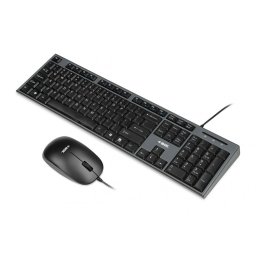iBOX Zestaw klawiatura + mysz IBOX IKMS606 (USB 2.0; (US); czarna, optyczna; 800 DPI)