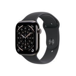 Apple Watch Series 11 GPS + Cellular 42mm Tytan Łupek Pasek sportowy Czarny M/L