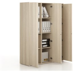 B2B Partner Szafka biurowa FRAME, 3x drzwi, 1299 x 450 x 1735 mm, PUSH-lock, dąb naturalny