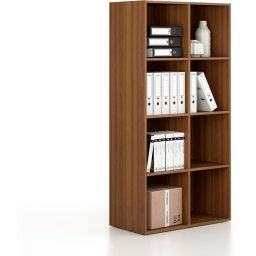 B2B Partner Regał FRAME, dolny, 2 kolumny, 1735 x 872 x 450 mm, orzech