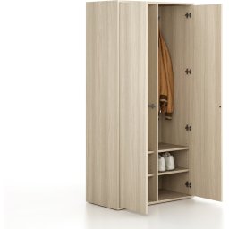 B2B Partner Szafka FRAME, 2 przedziały, 872 x 450 x 1735 mm, PUSH-lock, dąb naturalny