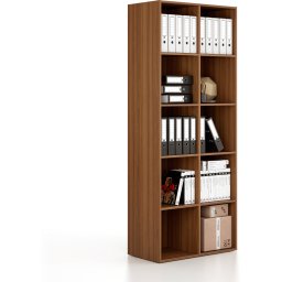 B2B Partner Regał FRAME, wysoki, 2 kolumny, 2162 x 872 x 450 mm, orzech
