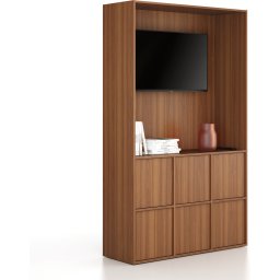 B2B Partner Szafka biurowa FRAME, 6x drzwi, z wnęką, 1299 x 450 x 2162 mm, PUSH-lock, orzech