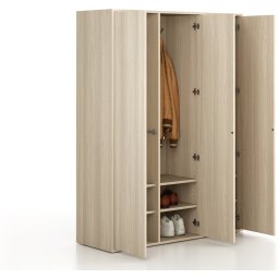 B2B Partner Szafka FRAME, 3 przedziały, 1299 x 450 x 1735 mm, PUSH-lock, dąb naturalny